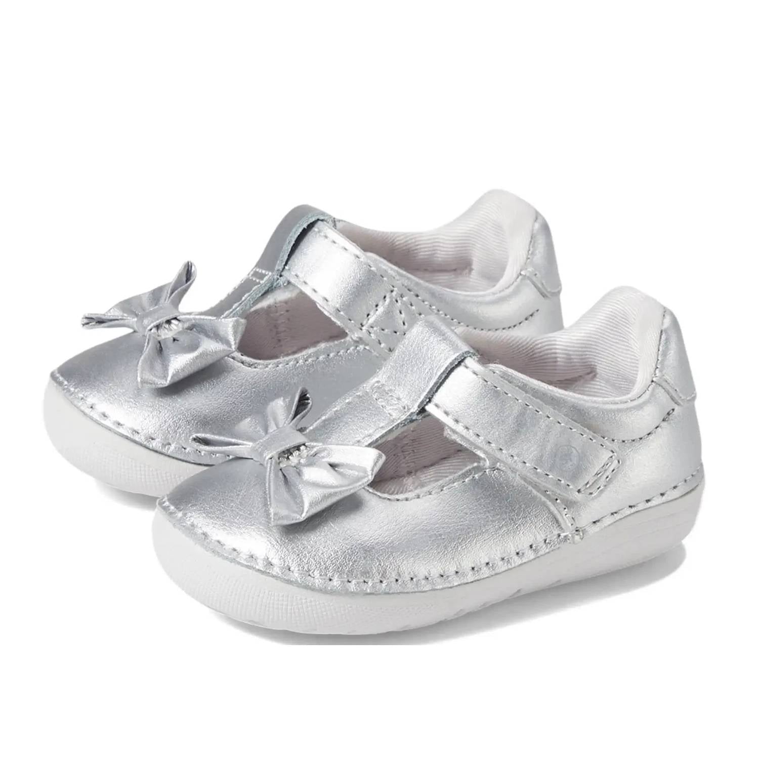 Stride Rite Kid's Sm Ashtyn Mary Jane Shoe in silver - kids' shoe