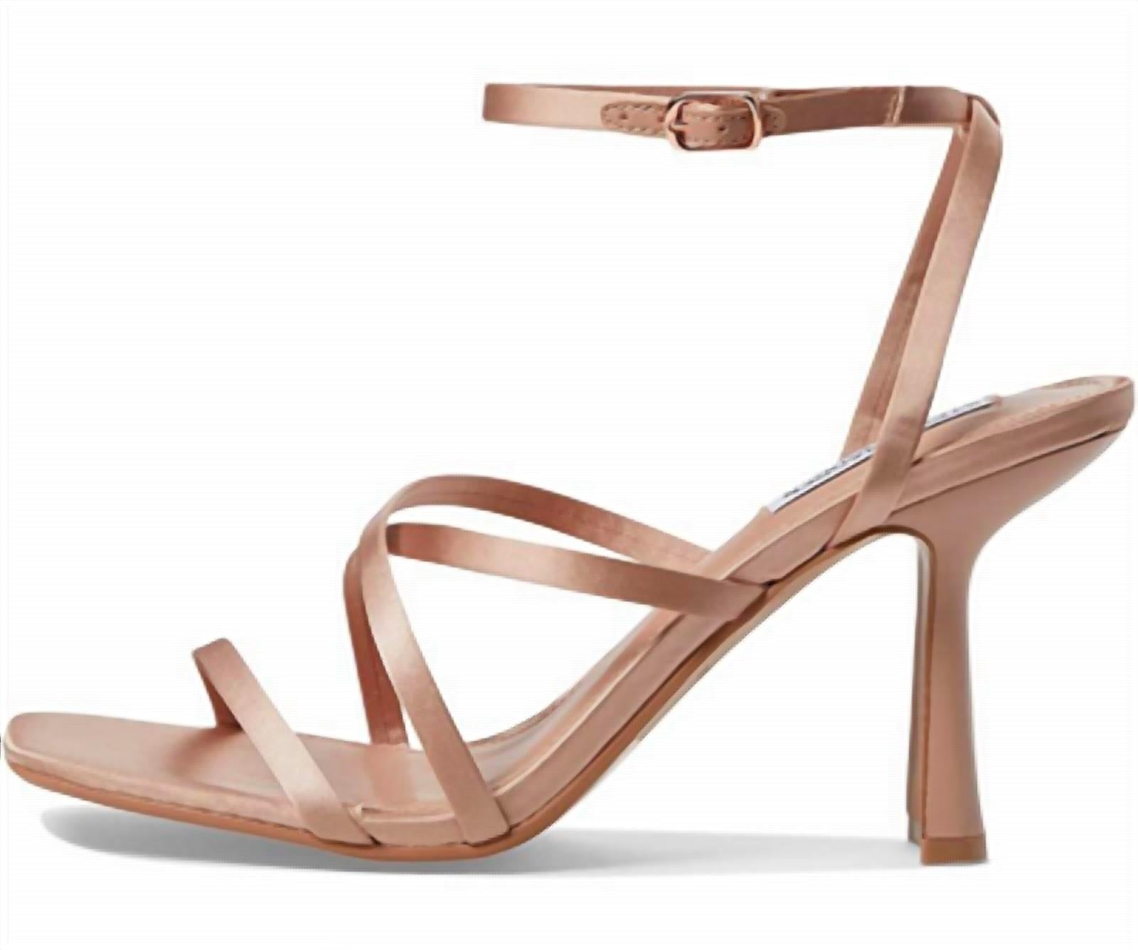 STEVE MADDEN Women's Brendi Heeled Sandal in blush satin - women's heels - alternate view
