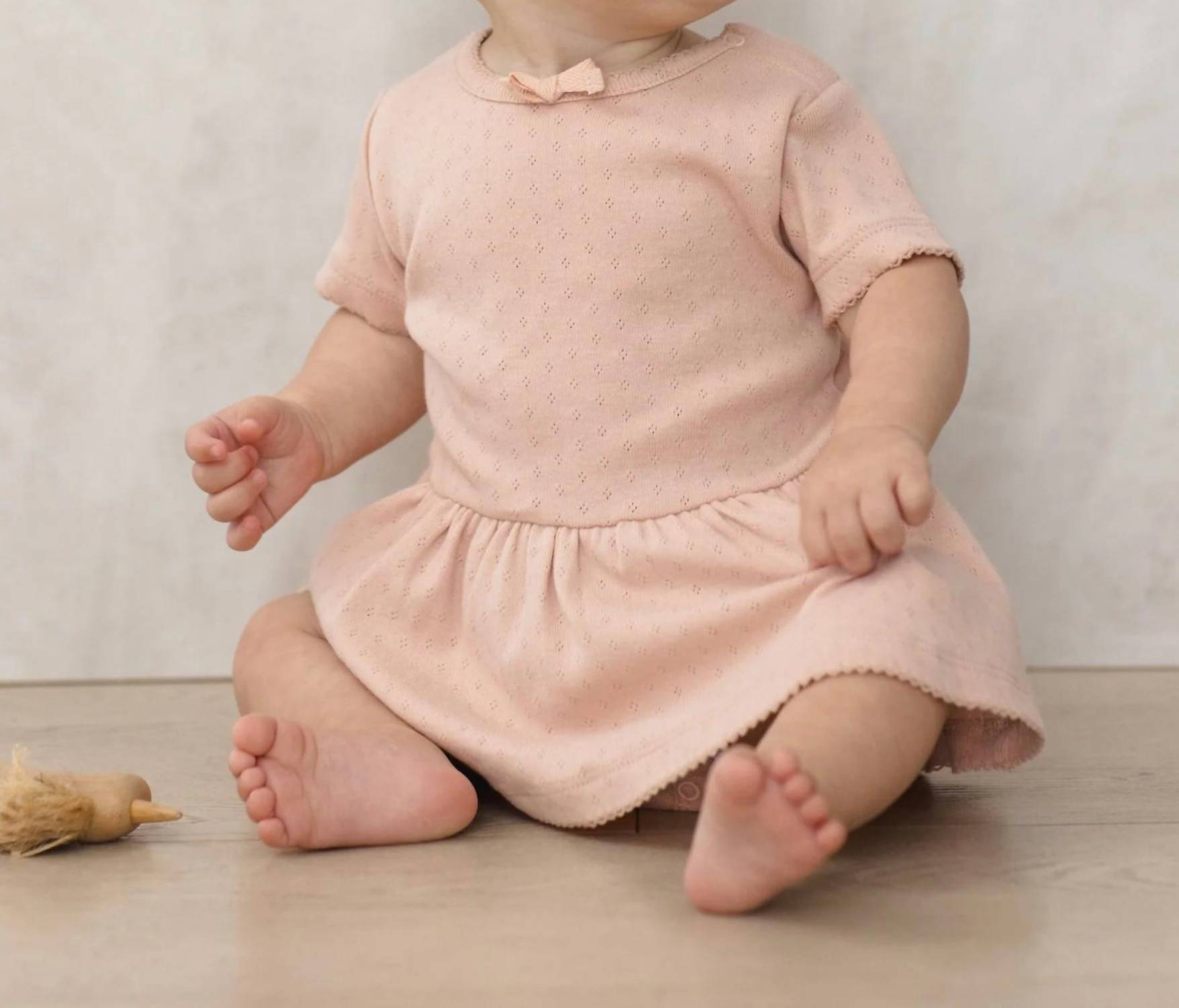 Quincy Mae - Girl's Pointelle Skirted Bodysuit