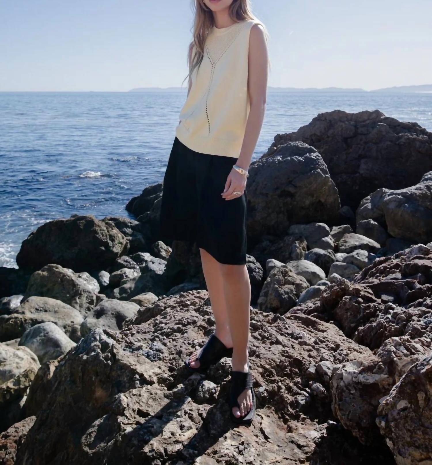 Whiteroom+Cactus - Tessa Side-slit Knee-length Tailored Shorts