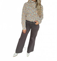 Ivy Jane - Floral Corduroy Snap Shirt