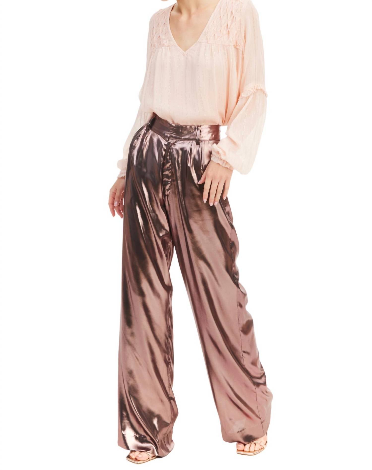 ALLISON NEW YORK Tara V-neck Blouse in blush - women's blouse - view 6