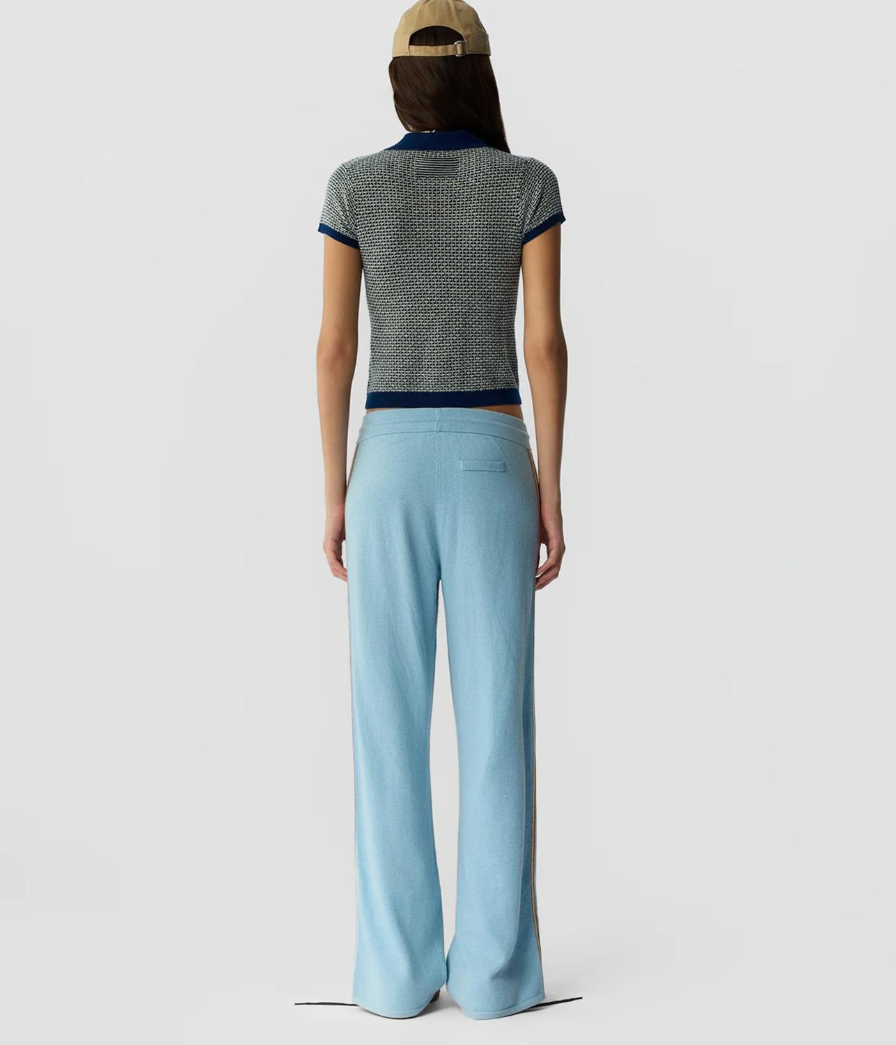 Guest In Residence Striped Cotton-blend Track Pants in residence striped cotton blend track pants in clear sky - women's pants - alternate view