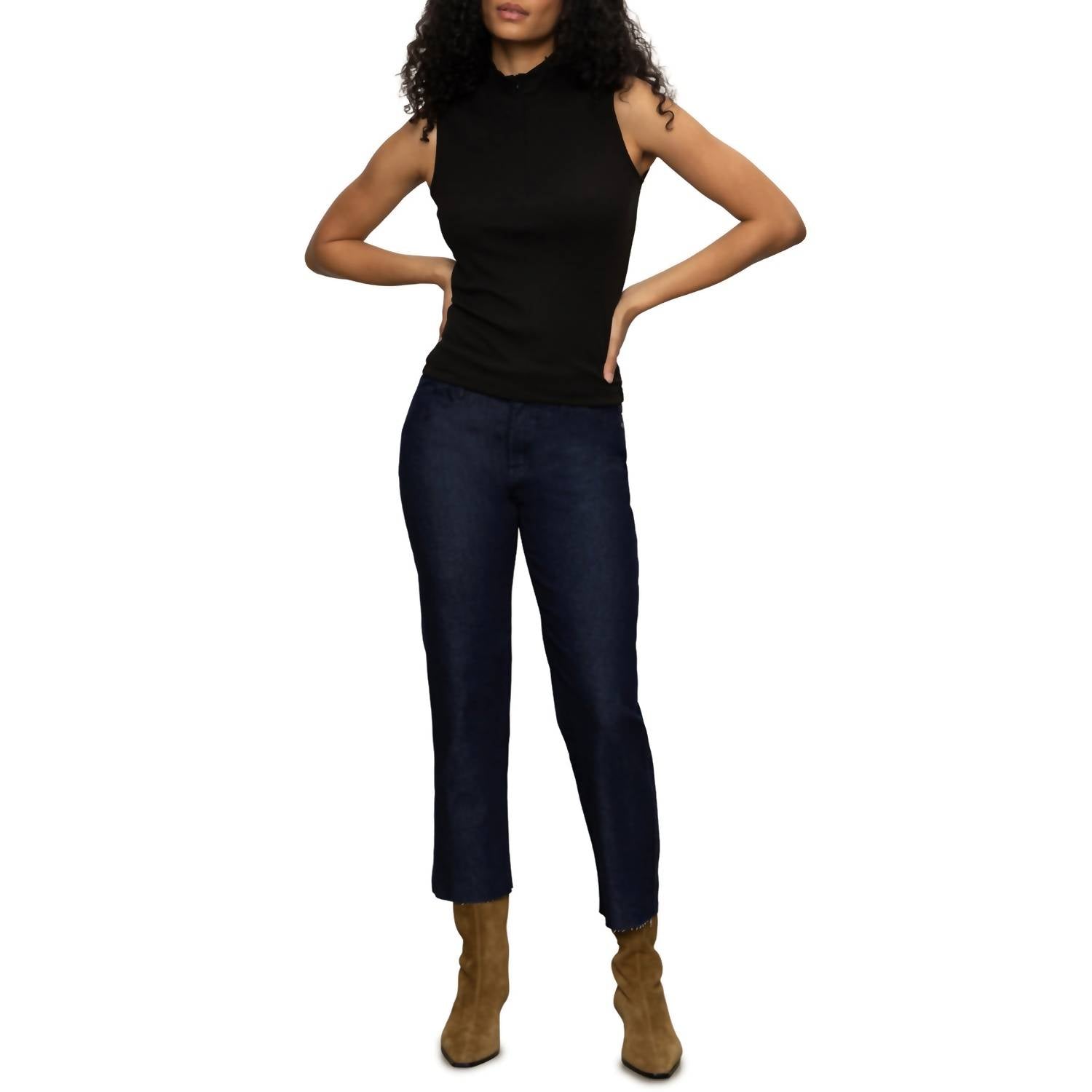 Sanctuary - Sleeveless Zip Mock Neck Top