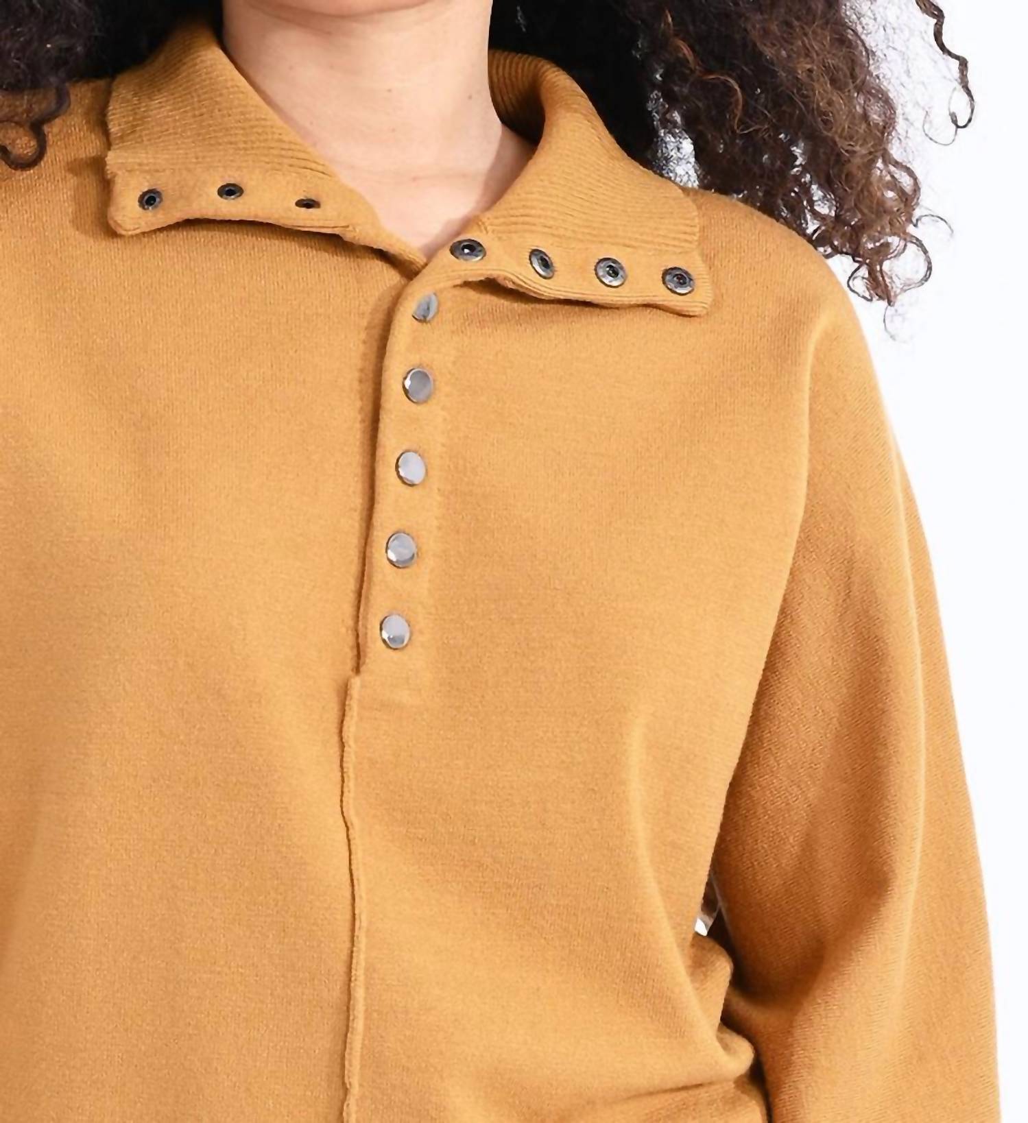 High Neck Buttoned Sweater