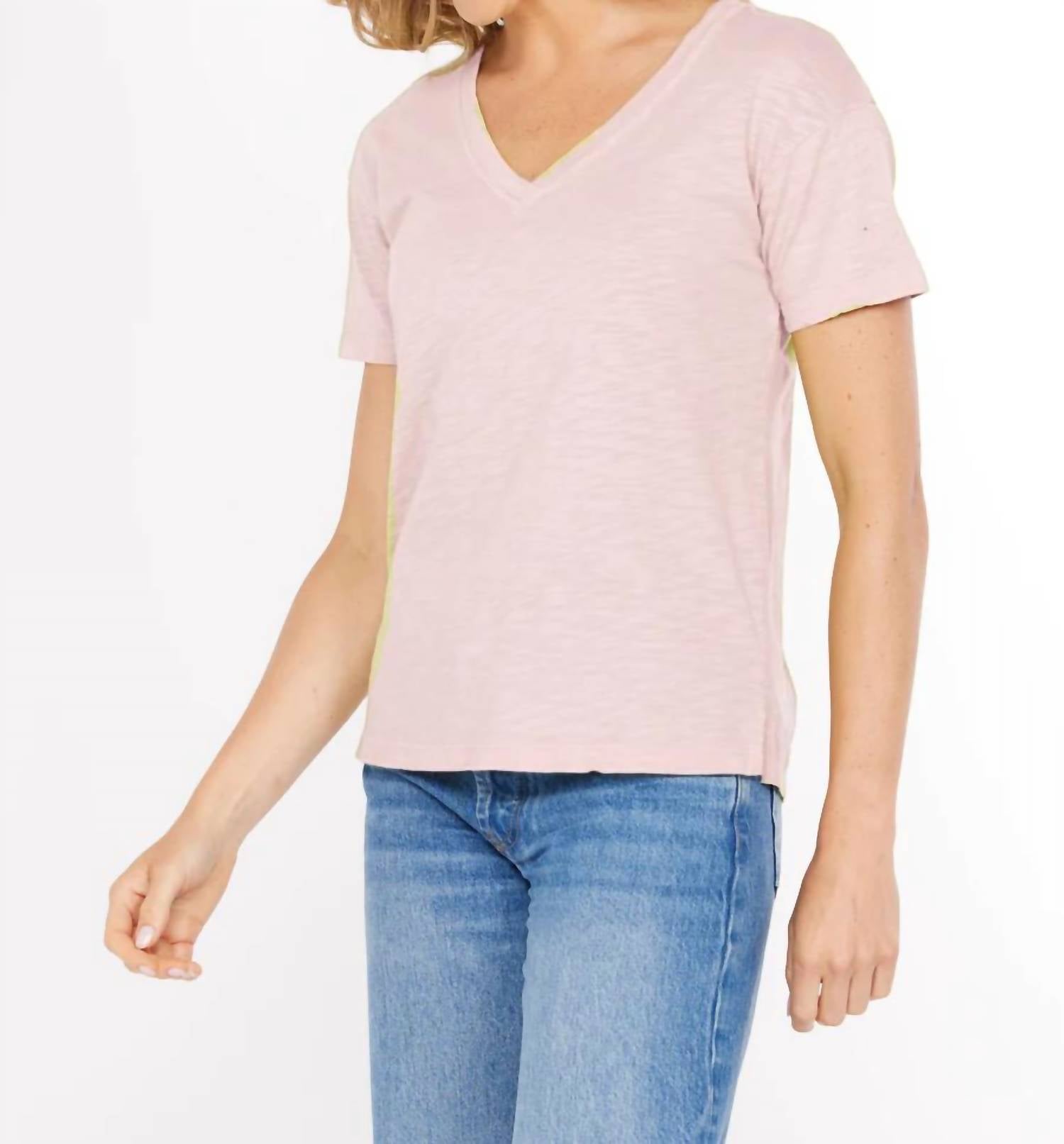 Mododoc - Short Sleeve Boxy V-neck Tee