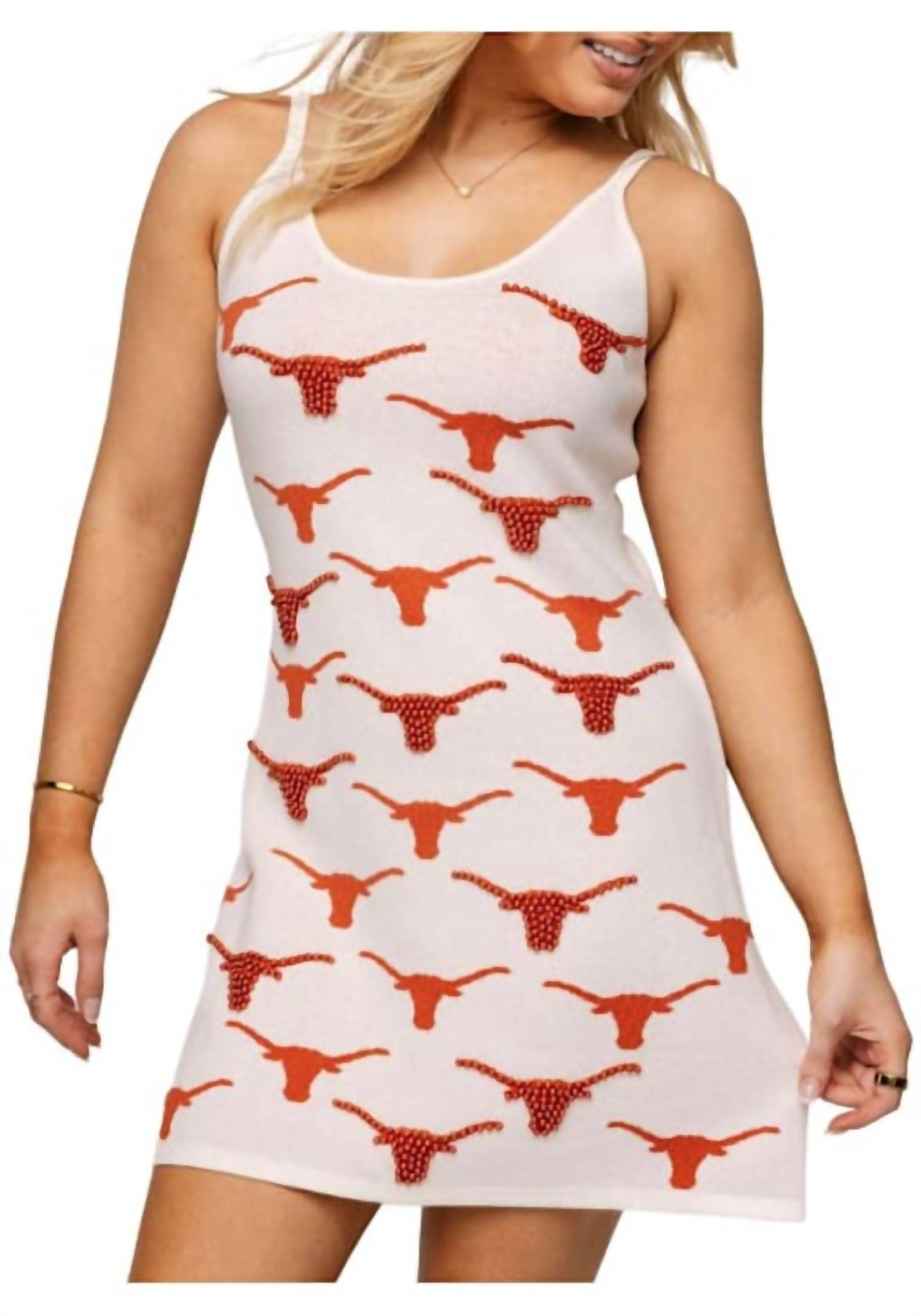 Queen Of Sparkles - Licensed Texas Knit Rhinestone Mascot Tank Dress