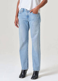 AGOLDE Women's Amber Low Rise Straight Jean in intact 1 - women's jeans