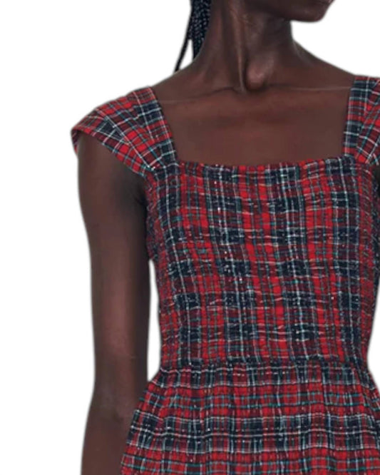 Saylor - Mackenzy Christmas Plaid Midi Dress