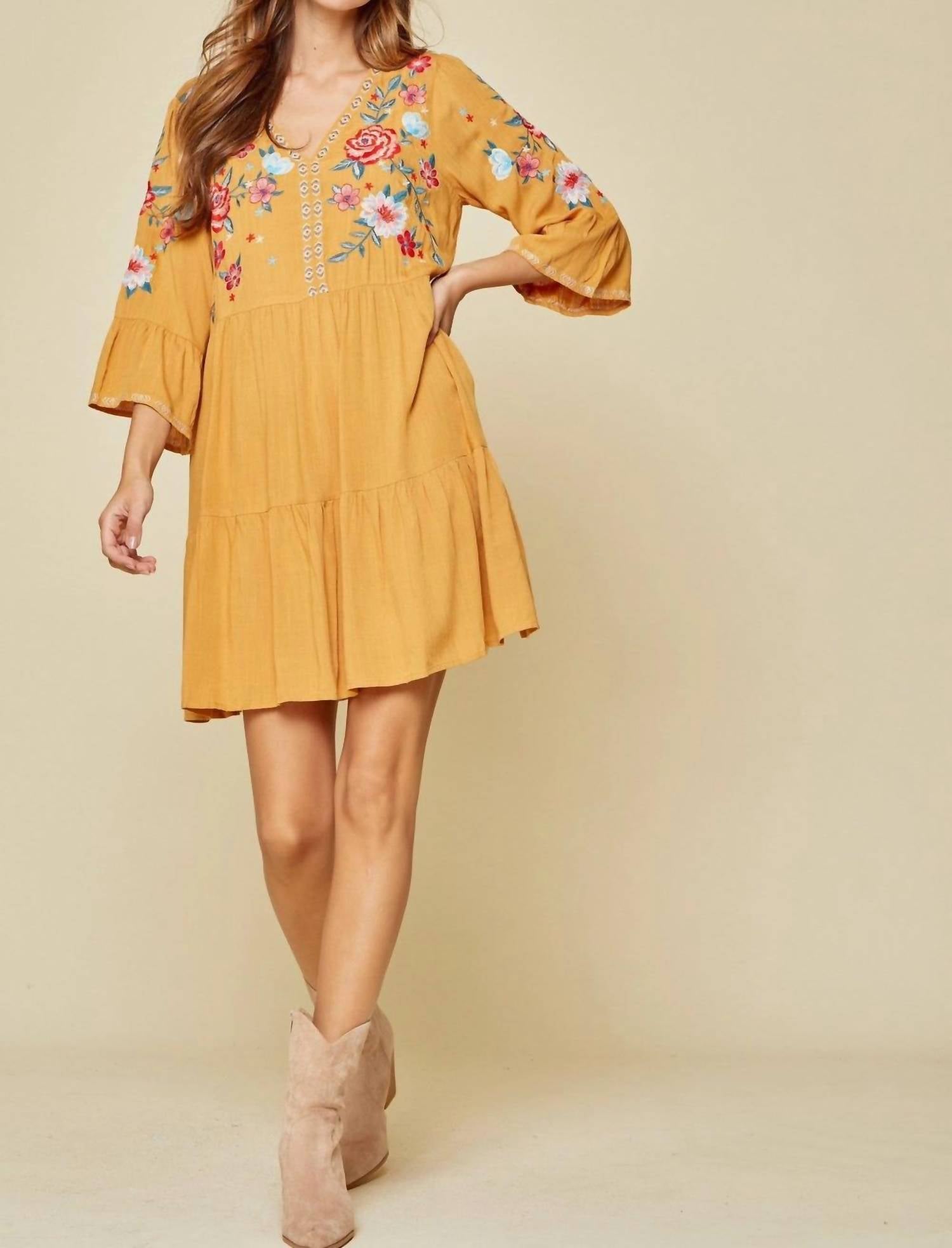 Savanna Jane - Embroidered Babydoll Dress