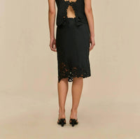 cult gaia Destry Open Back Top in black - women's blouse - detail view