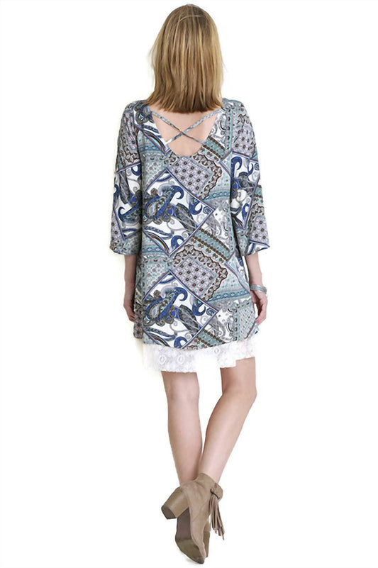 Umgee - Paisley & Lace Cross Back Dress