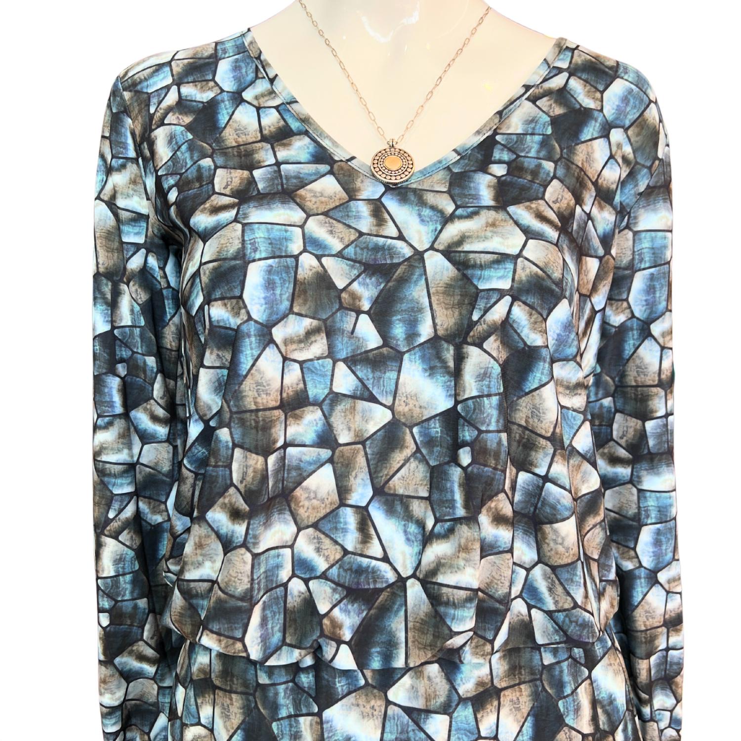 Viereck - Women's Mosaic V-neck Mini Dress
