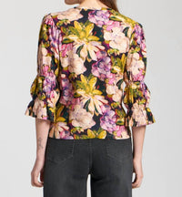 Apny - Scrunch Sleeve Floral Top