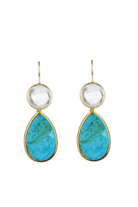 Liv Oliver - Women's Cody Genuine Quartz Pear Drop Earrings