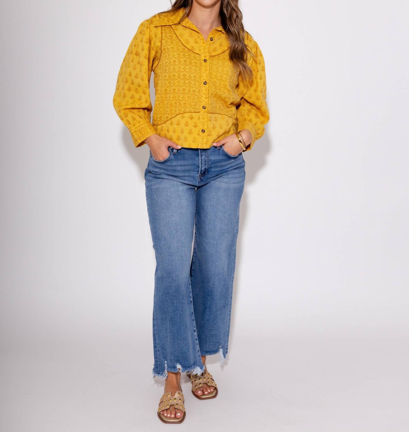 Ivy Jane - Golden Hour Cropped Button Up