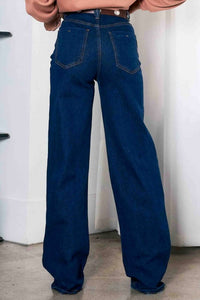 Vibrant M.I.U High-rise Essential Wide Leg Jeans in blue - women's pants - detail view