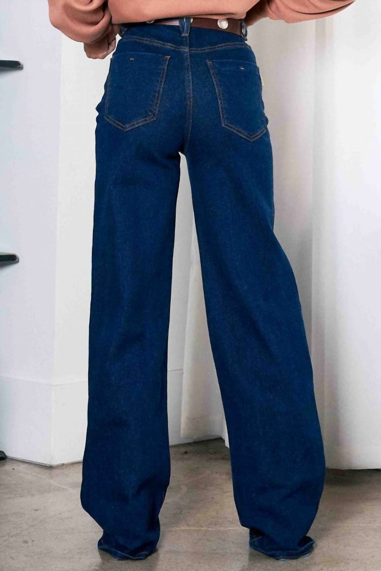 Vibrant M.I.U High-rise Essential Wide Leg Jeans in blue - women's pants - detail view