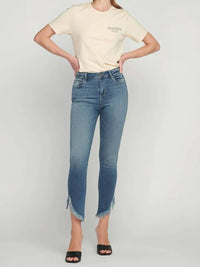 HIDDEN Taylor High Rise Distressed Skinny Jean in blue - women's jeans