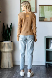 Oli & Hali - Mineral Washed Henley Neck Thermal Top