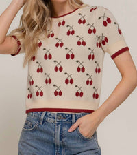 Active Basic - Short Sleeve Contrasting Edge Sweater