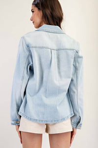 Ee:Some - Pocket Detail Denim Long Sleeve Jacket