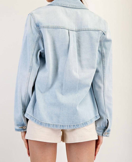 Ee:Some - Pocket Detail Denim Long Sleeve Jacket