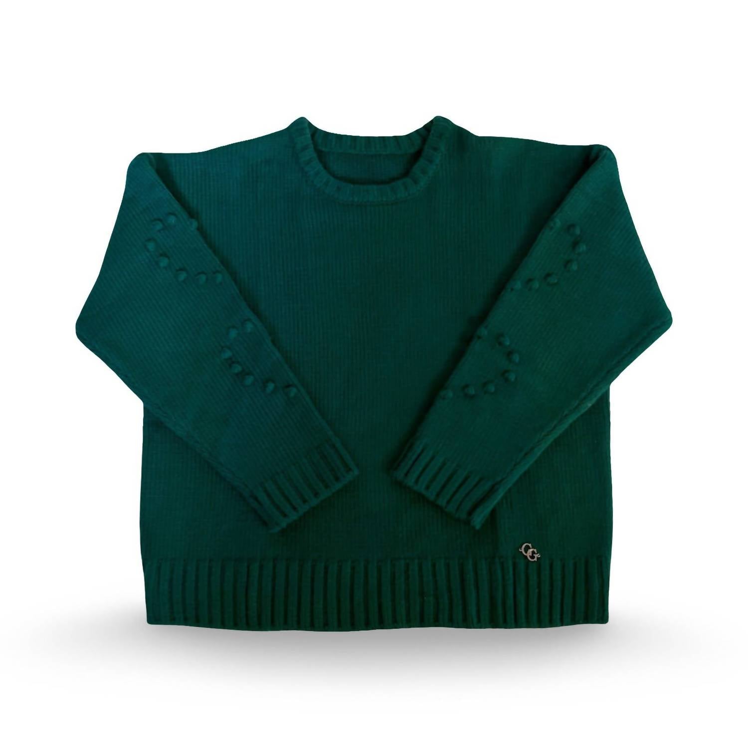 Gigi's USA Heart Knit Sweater in evergreen - women's sweater - alternate view