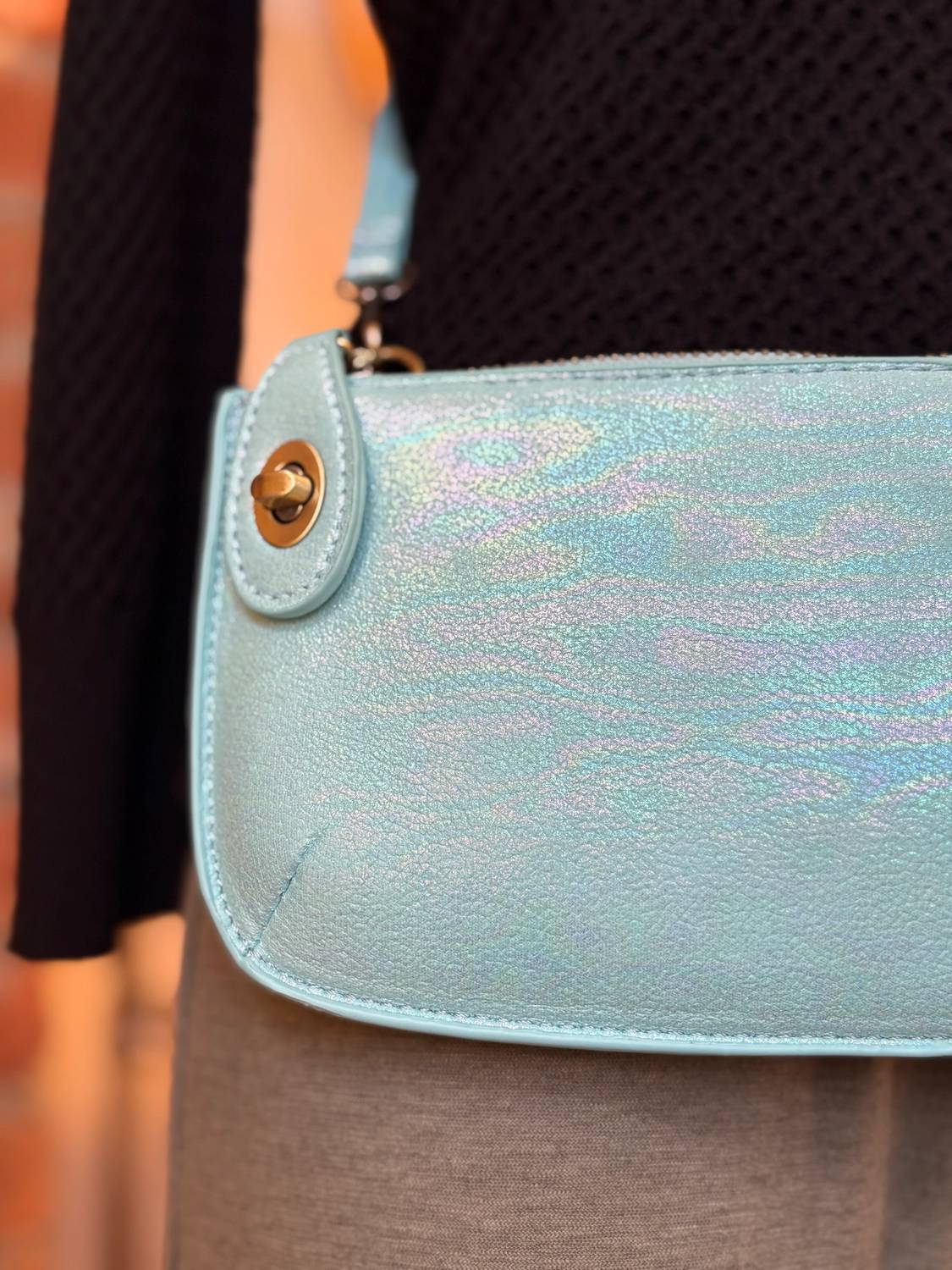 Joy Susan - Women's Holographic Mini Wristlet Crossbody Clutch