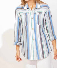 Escape By Habitat - Cabana Stripe Shacket Shirt