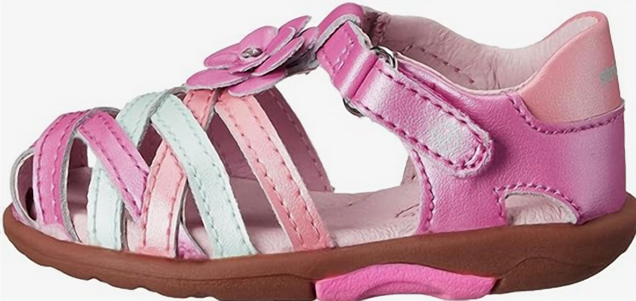 Stride Rite Toddler Round-Toe Flat Sandals in pink - kids' sandal - alternate view