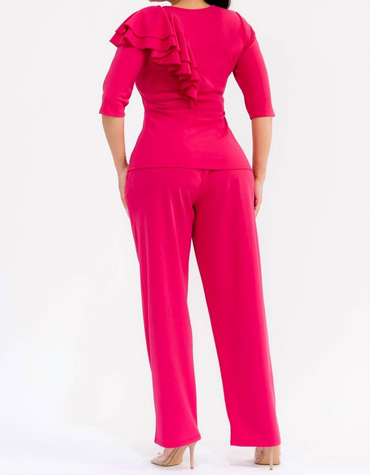 Karen T Design Pull-on Wide Leg Pants in pink - women's pants - view 6