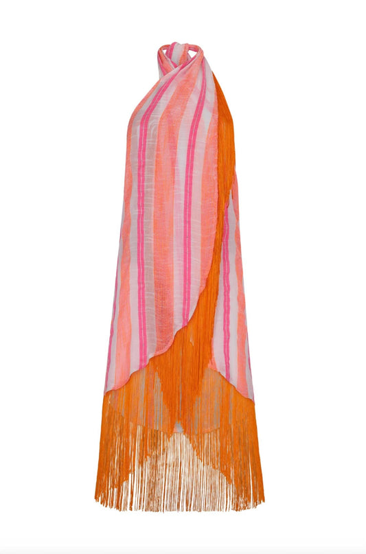 Pitusa - Fringed Crossover Mini Dress