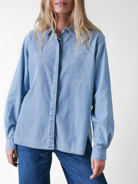 Cape Cove - Stella Embroidered Denim Blouse