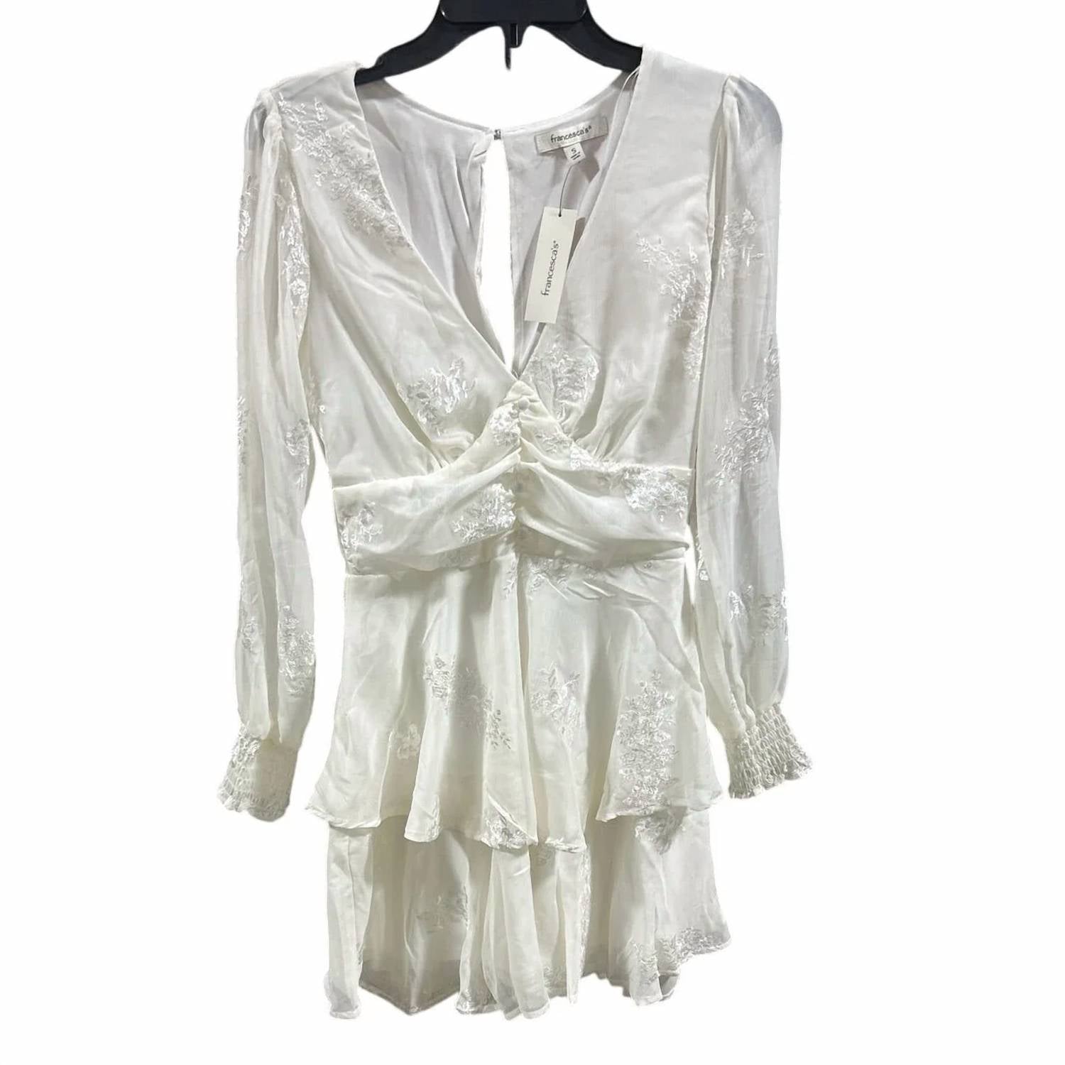Francesca'S - Women's Lacy Deep V Event Mini Dress