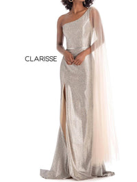 Champagne Print Evening Gown