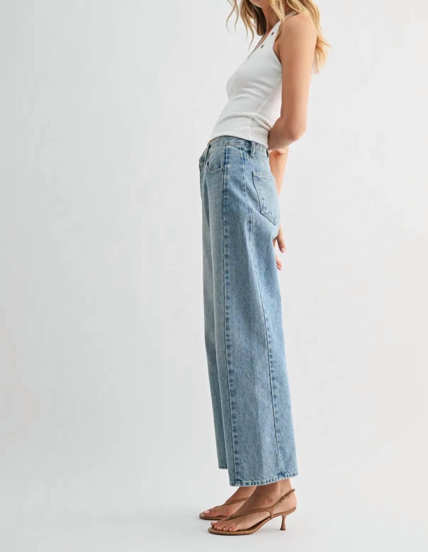 JUST BLACK DENIM Barrel Twist Jean in medium wash - women's jeans - alternate view