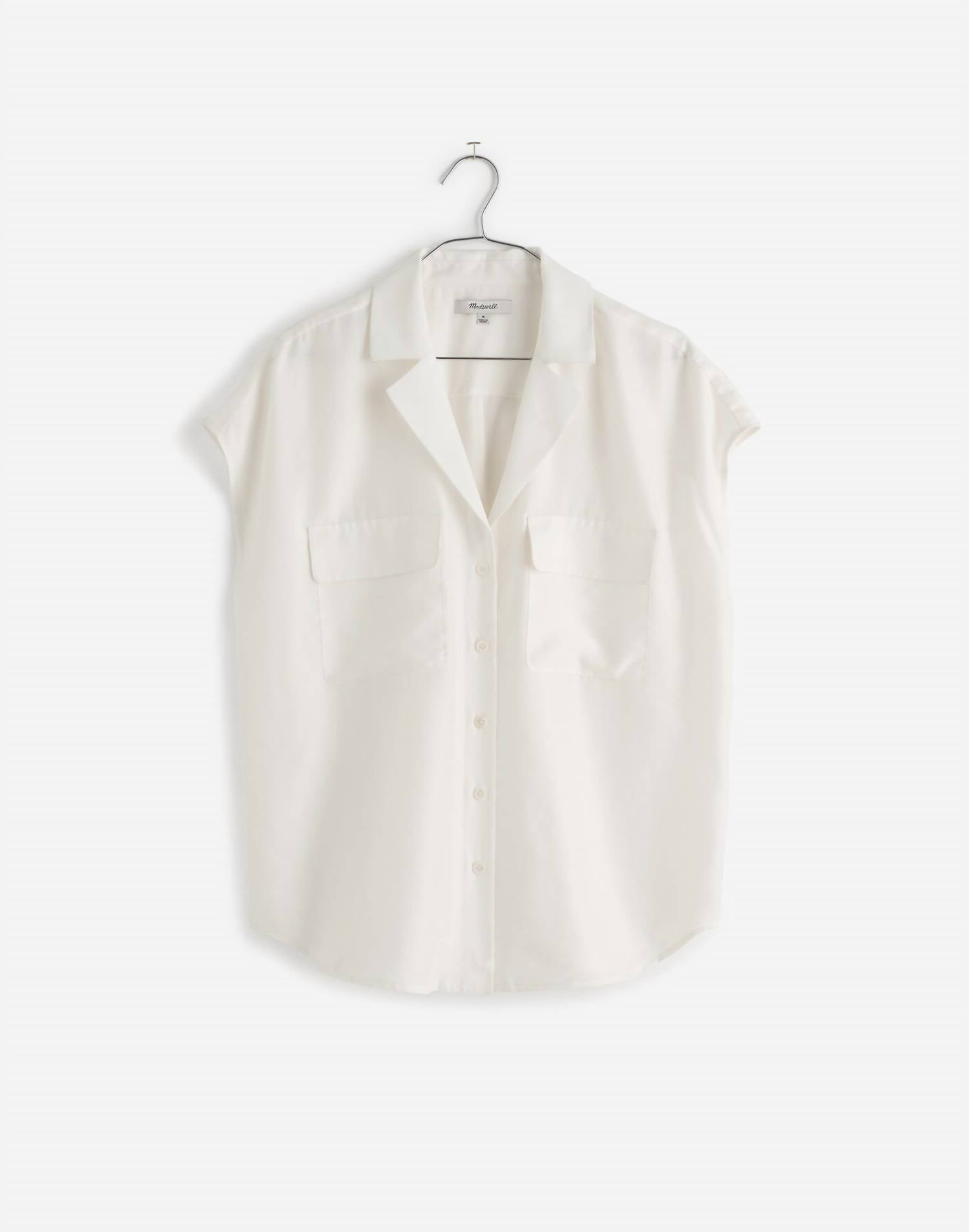 Madewell - Silk Drapey Patch Pocket Sleeveless Shirt