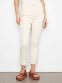 CHARLIE B Fray Hem 28 inch pant in natural - women's jeans
