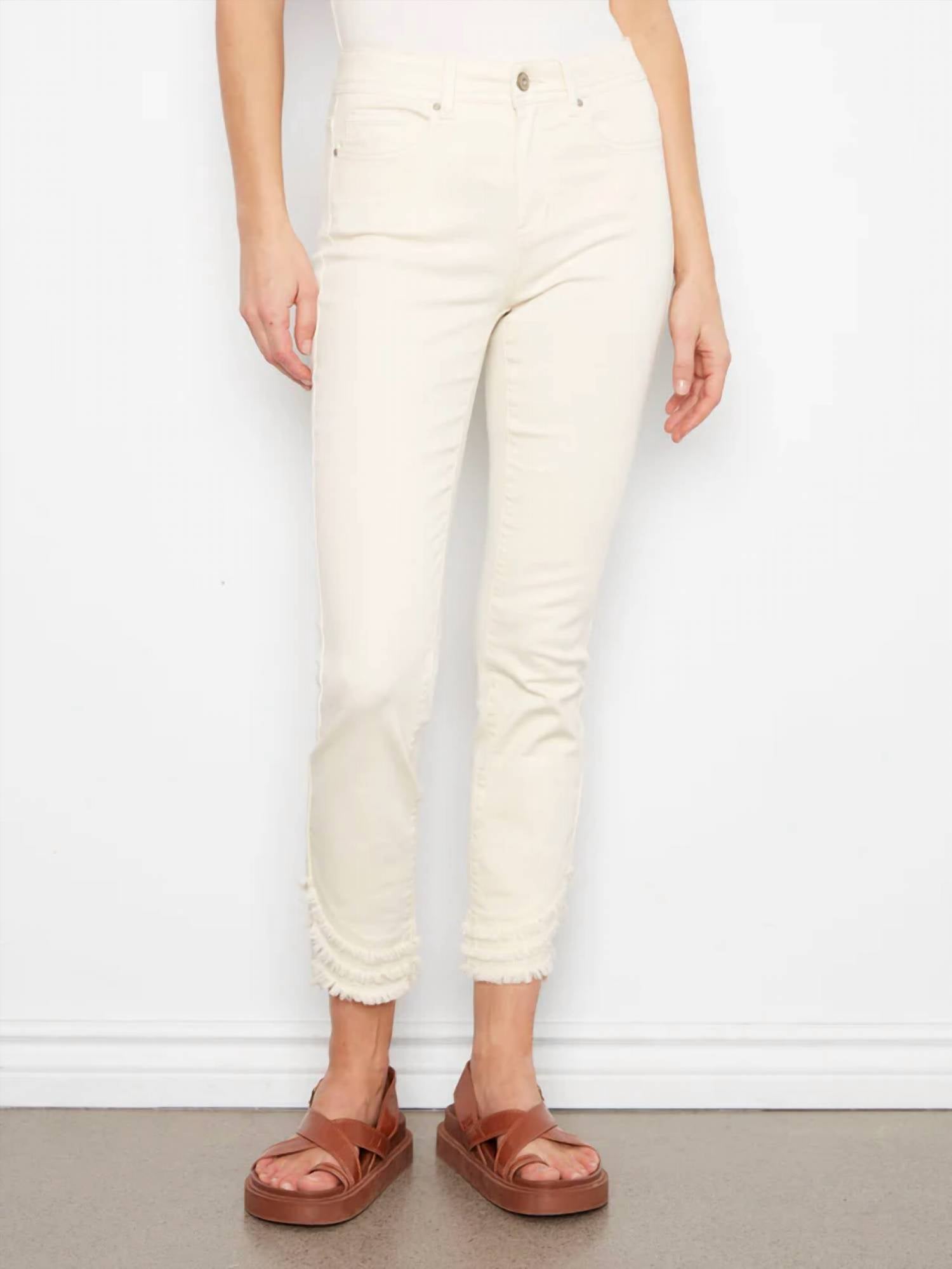 CHARLIE B Fray Hem 28 inch pant in natural - women's jeans