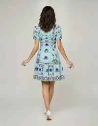Celina Moon SAHAR MINI DRESS in blue - women's dress - alternate view