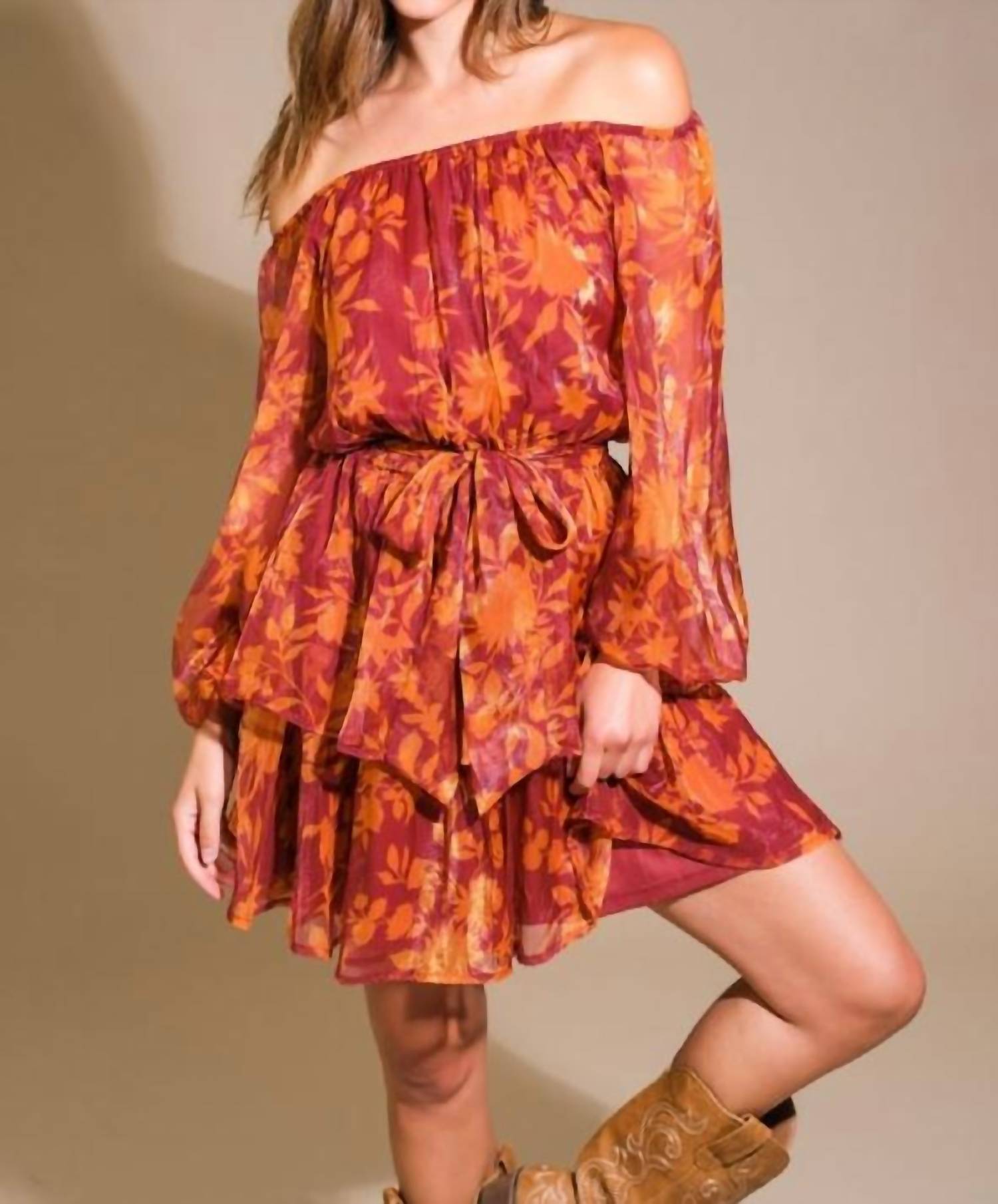 Flying Tomato - A Printed Woven Mini Dress