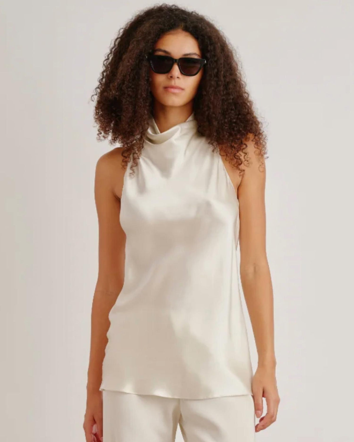 Sablyn - Una Cowled Halter Tunic Top