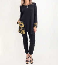 Ic Collection - Asymmetrical Pocket Long Sleeve Top
