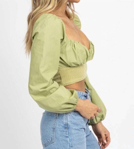 KNIT BODICE POPLIN TOP