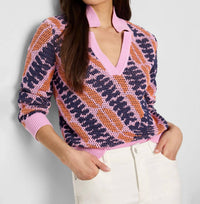 Nic + Zoe - Jacquard Mesh Squiggle Sweater