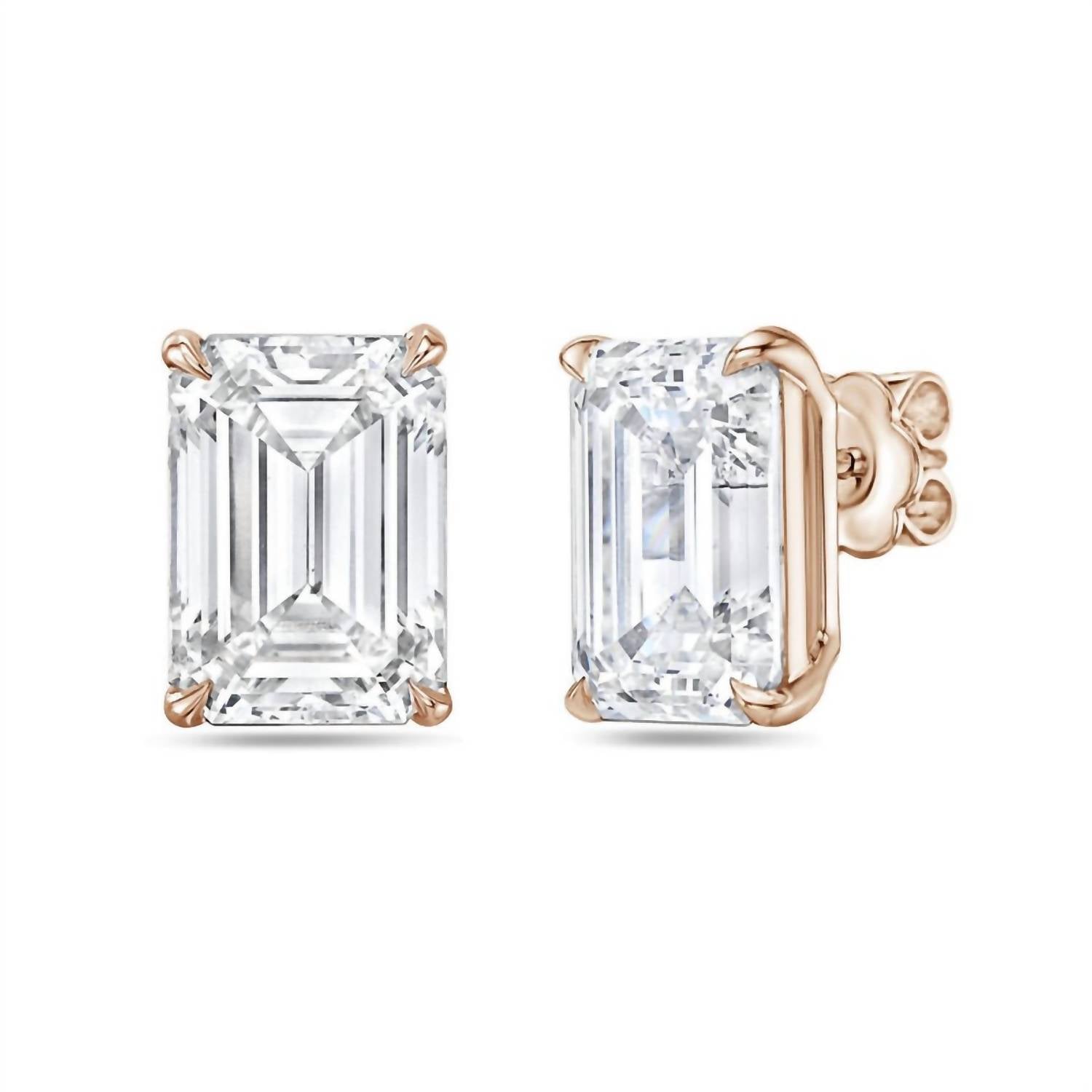 Diana M Jewels - 1.5 Cts Lab Grown Emerald Cut Stud Earrings