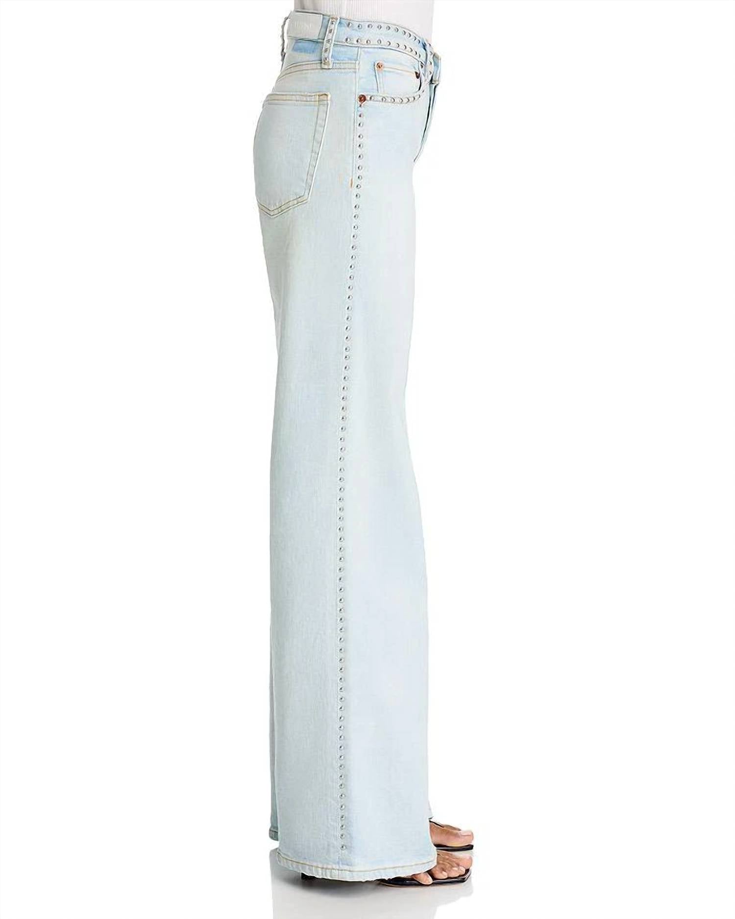 Re/Done - Studded Mini Rise Wide Leg Jeans