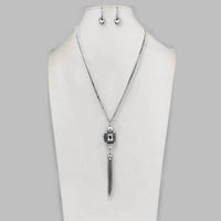 Peaceful Village - Women's Crystal Cube Tassel Necklace