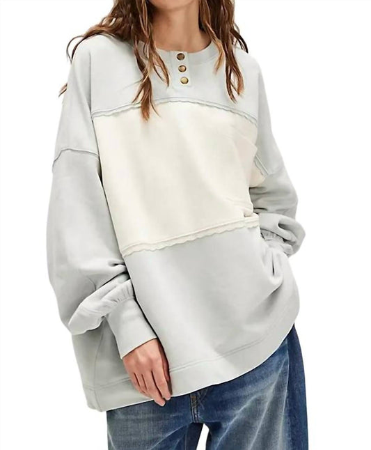 Free People - Oversized Pullover Scalloped Trim Sweatshirt